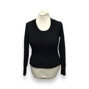 Grace Dane Lewis Women’s Long Sleeve Scoop Neck Knitted Top, Black, size L